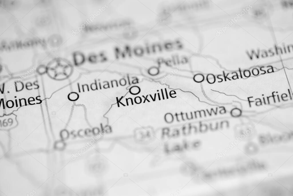 Knoxville. Iowa. USA on the map