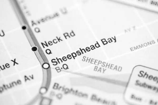 Sheepshead Bay Central Park West Queens Blvd Myrtle Blvd Map — Stock Photo, Image