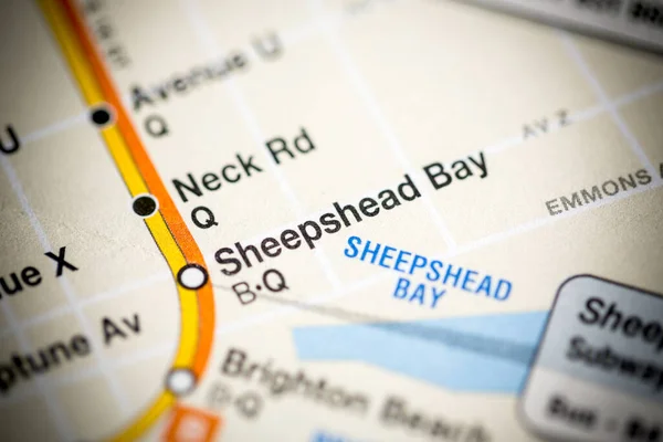 Sheepshead Bay Central Park West Queens Blvd Myrtle Blvd Map — Stock Photo, Image