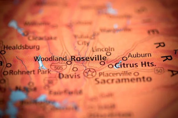 Roseville California Usa Map — Stock Photo, Image