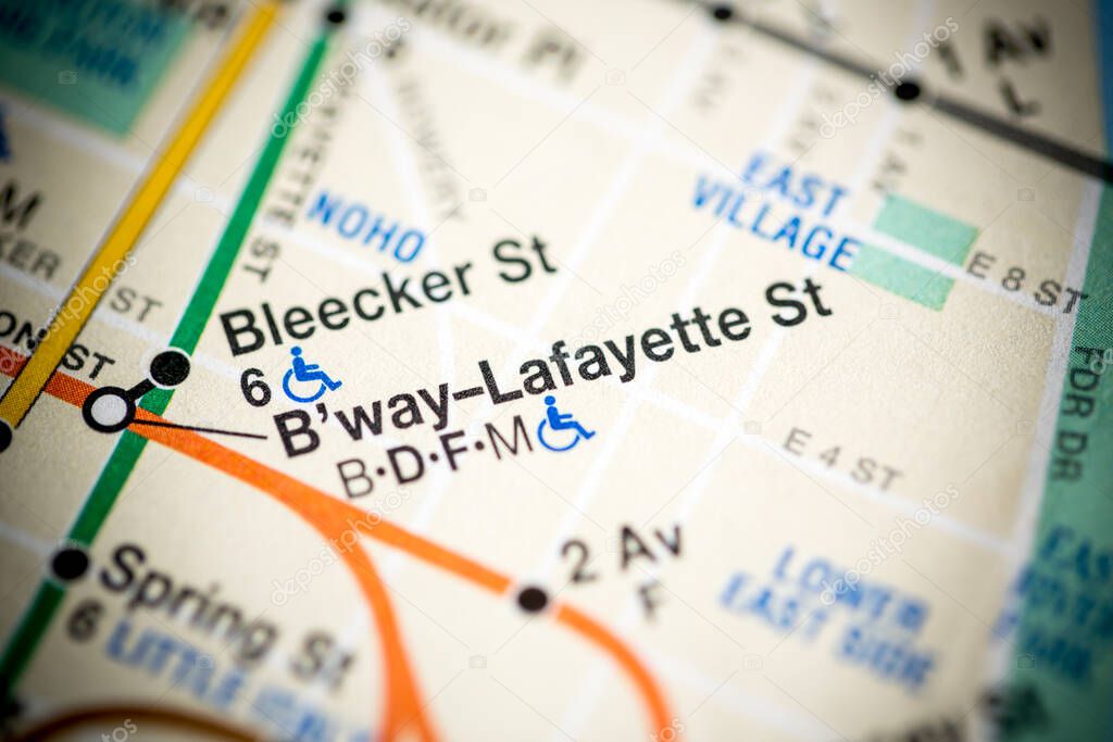 Broadway Lafayette St. 6 Av/Central Park West/Queens Blvd/Myrtle on the map