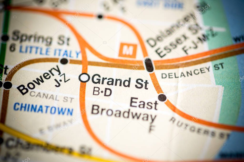 Grand St. 6 Av/Central Park West/Queens Blvd/Myrtle Blvd Line. en el