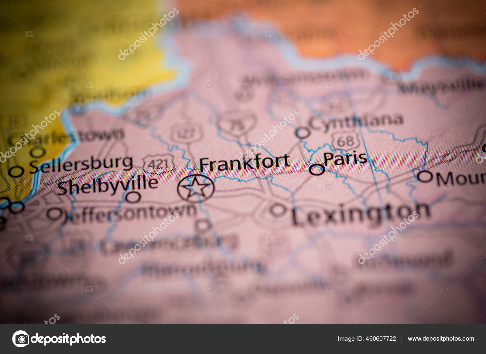 Frankfort Kentucky Usa Map Stock Photo by ©aliceinwonderland2020 460607722