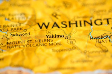 Yakima. Washington. USA on the map clipart