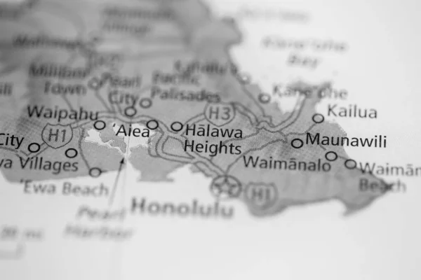 Halawa Heights Havaj Usa Mapě — Stock fotografie