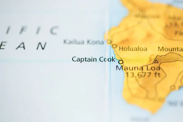 Captain Cook. Hawaii. USA on the map