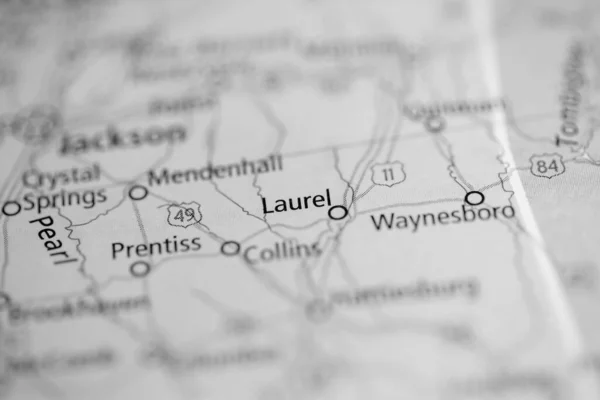 Laurel Mississippi Usa Mapa —  Fotos de Stock