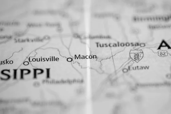 Macon Mississippi Usa Mapa —  Fotos de Stock