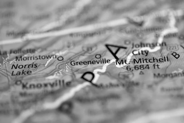 Greeneville Tennessee Usa Mapa —  Fotos de Stock