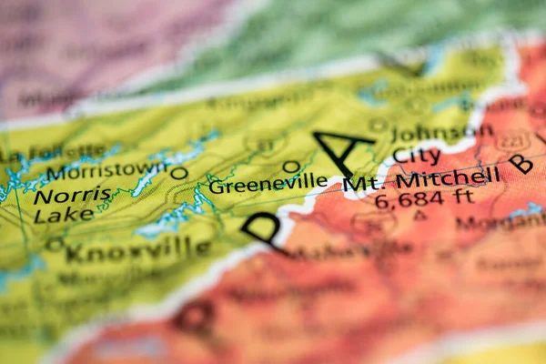 Greeneville Tennessee Eua Mapa — Fotografia de Stock