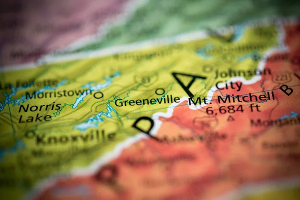 Greeneville Tennessee États Unis Sur Carte — Photo