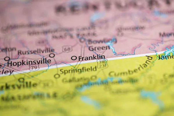 Franklin Kentucky Eua Mapa — Fotografia de Stock