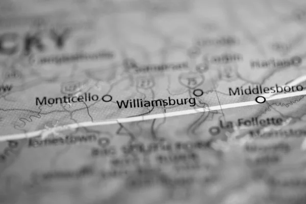 Williamsburg Kentucky Abd Haritada — Stok fotoğraf