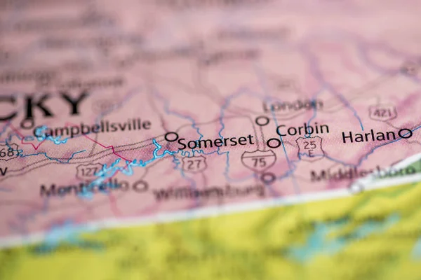 Somerset Kentucky Usa Mapa —  Fotos de Stock