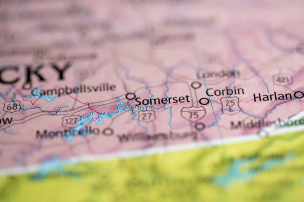 Somerset Kentucky Abd Haritada — Stok fotoğraf