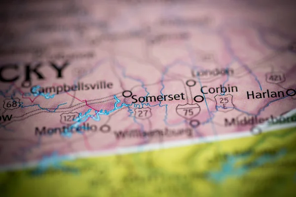 Somerset Kentucky Usa Mapa —  Fotos de Stock