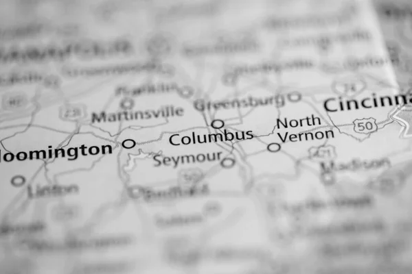 コロンブス インディアナ州 地図上のアメリカ — ストック写真