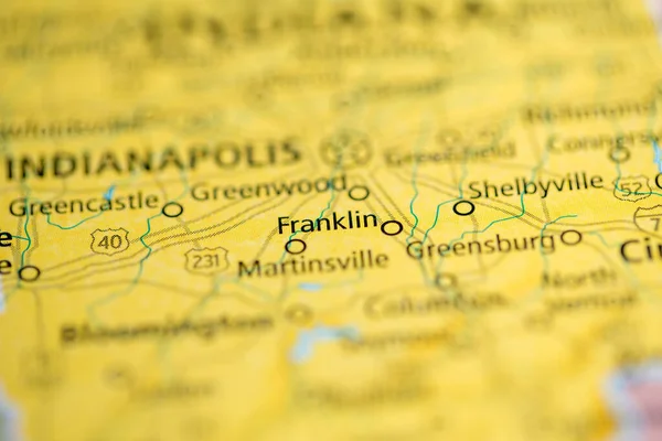 Franklin Indiana Eua Mapa — Fotografia de Stock