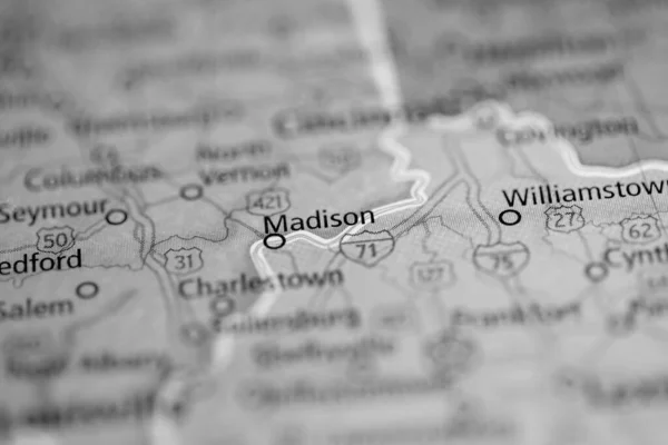 Madison Indiana Usa Mapa —  Fotos de Stock