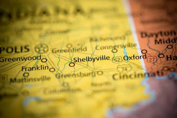 Shelbyville Indiana Eua Mapa — Fotografia de Stock