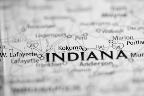Kokomo Vagyok Indianában Usa Interaktív Térképen — Stock Fotó