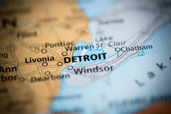 Detroit Stanie Michigan Stany Zjednoczone Mapie — Zdjęcie stockowe