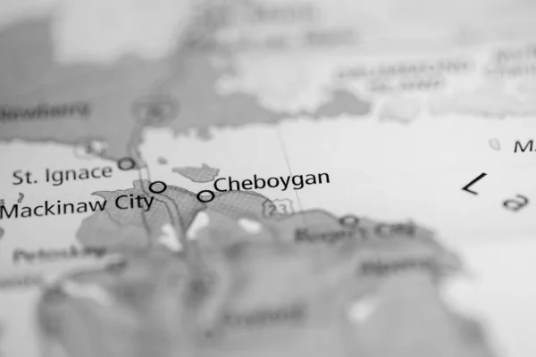 Cheboygan Michigan Usa Mapě — Stock fotografie