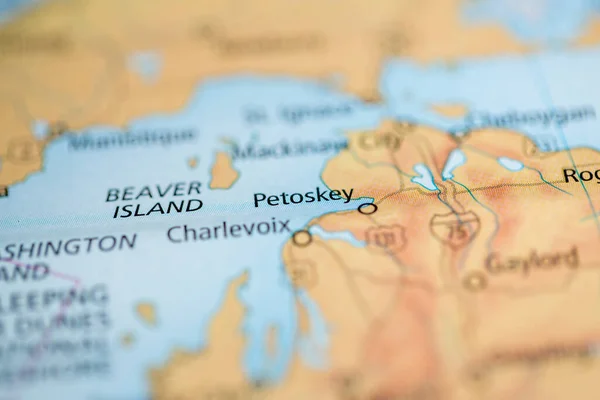 Petoskey Michigan Stati Uniti Sulla Mappa — Foto Stock