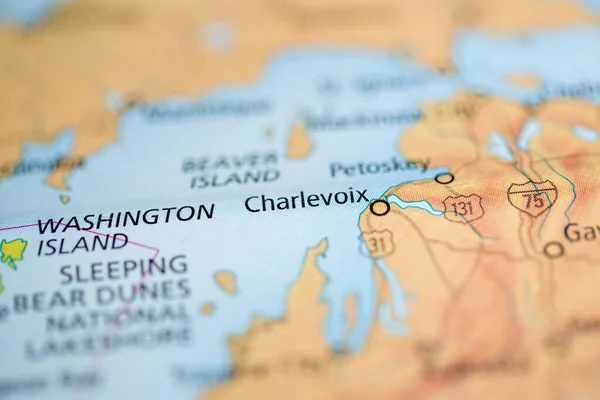 Charlevoix Michigan Eua Mapa — Fotografia de Stock