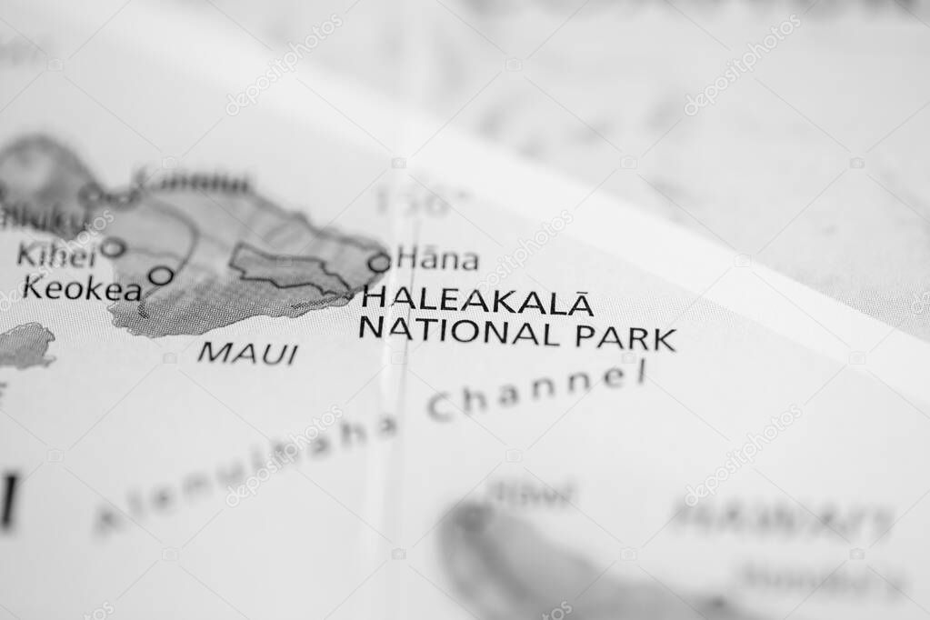 Haleakala National Park. Hawaii. USA on the map