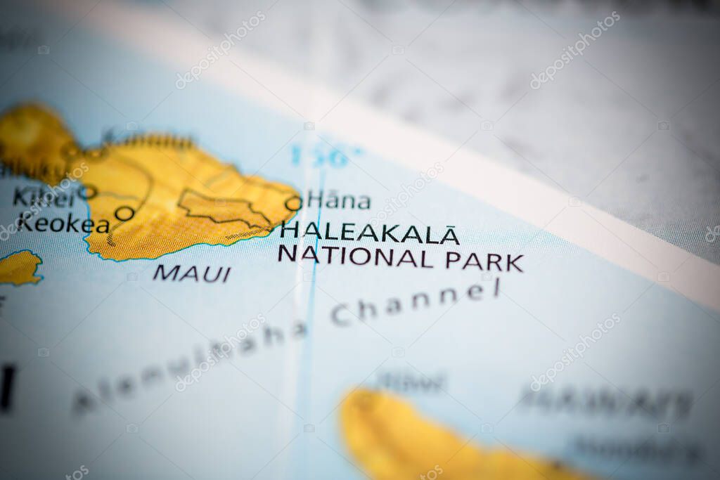 Haleakala National Park. Hawaii. USA on the map