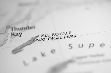 Royale Adası Ulusal Parkı. Michigan mı? ABD haritada 