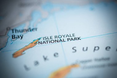 Royale Adası Ulusal Parkı. Michigan mı? ABD haritada 