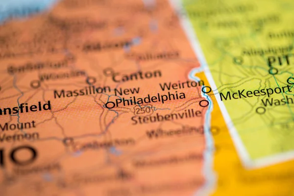 Nowa Filadelfia Ohio Stany Zjednoczone Mapie — Zdjęcie stockowe