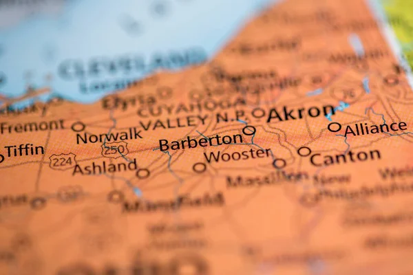 Barberton Ohio Abd Haritada — Stok fotoğraf