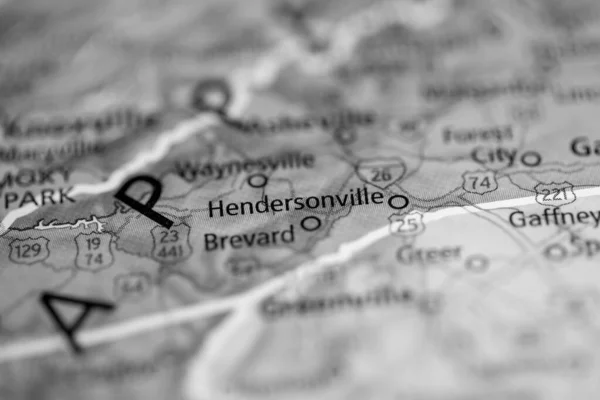 Hendersonville Carolina Del Norte Usa Mapa —  Fotos de Stock