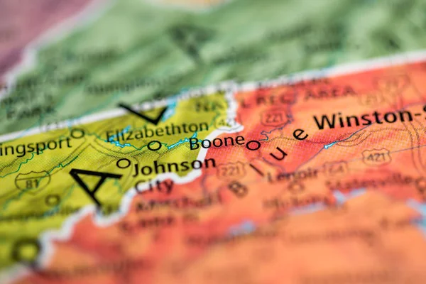Boone Carolina Norte Eua Mapa — Fotografia de Stock