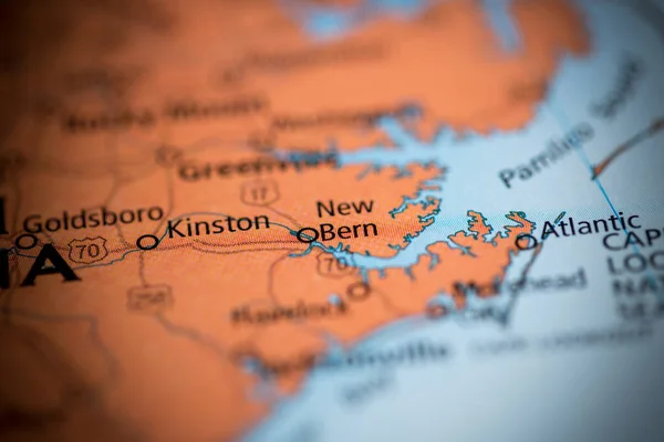 Nova Berna Carolina Norte Eua Mapa — Fotografia de Stock