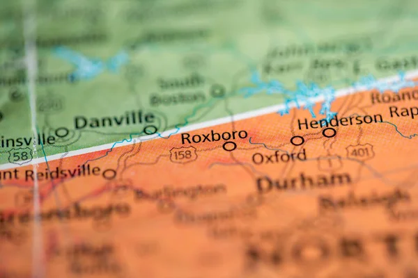 Roxboro North Carolina Usa Map — Stok fotoğraf