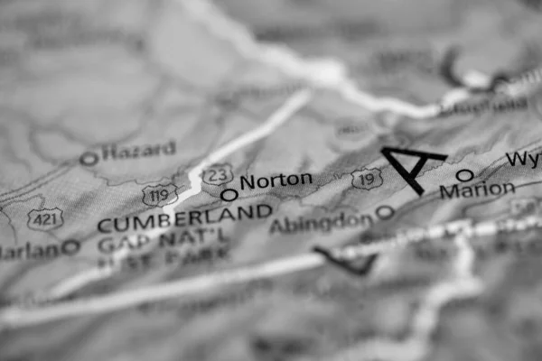 Norton Virginia Usa Mapa —  Fotos de Stock