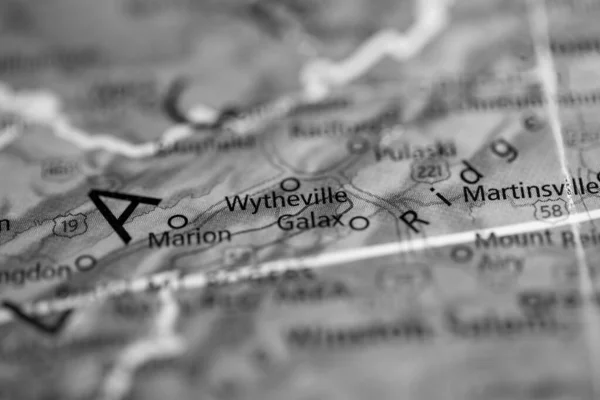 ウィザビル バージニア州 地図上のアメリカ — ストック写真