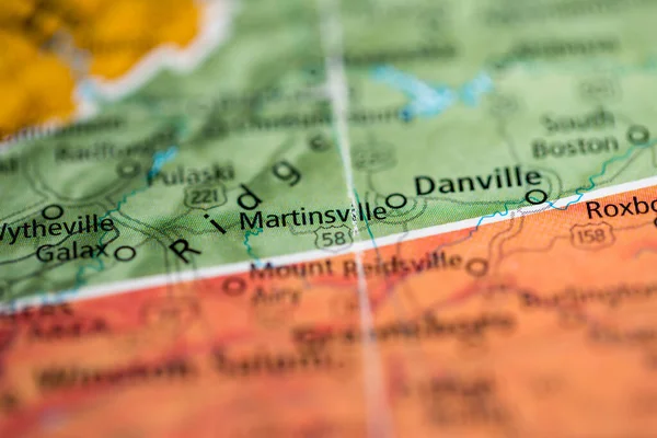 Martinsville Virginia Usa Map — Stok fotoğraf