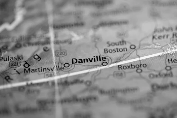 ダンビル バージニア州 地図上のアメリカ — ストック写真