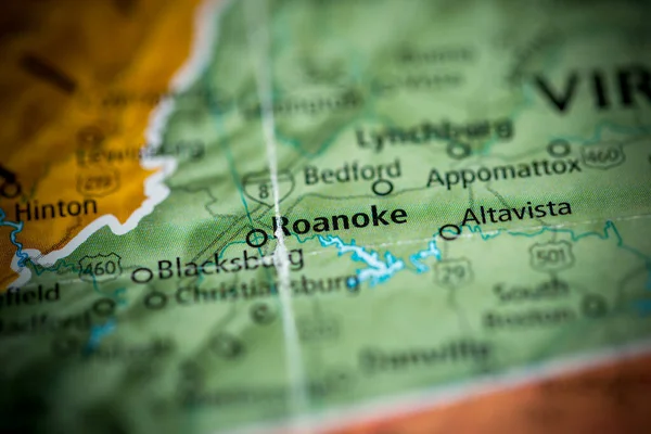 Roanoke Virginia Usa Mapa — Foto de Stock
