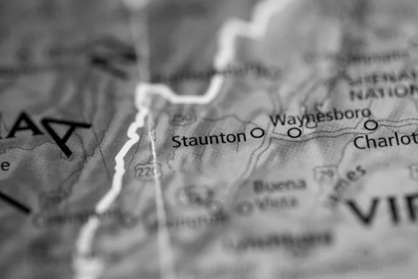 Staunton Virginia Usa Map — Stok fotoğraf