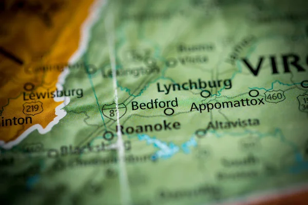 Bedford Virginia Usa Mapa —  Fotos de Stock