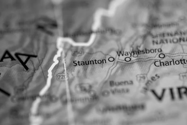 Staunton Virginia Eua Mapa — Fotografia de Stock