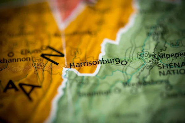 Harrisonburg Virginia Eua Mapa — Fotografia de Stock