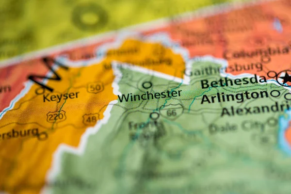 Winchester Virginia Usa Map — Stok fotoğraf