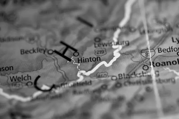 Hinton Virginia Occidental Usa Mapa —  Fotos de Stock